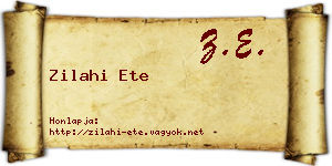 Zilahi Ete névjegykártya